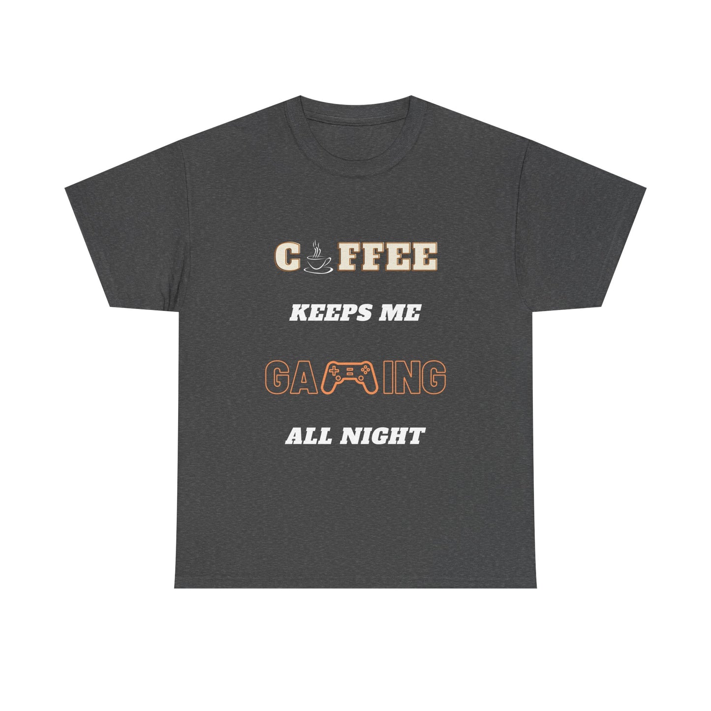 Coffee Keeps Me Gaming All Night - Unisex Cotton T-shirt
