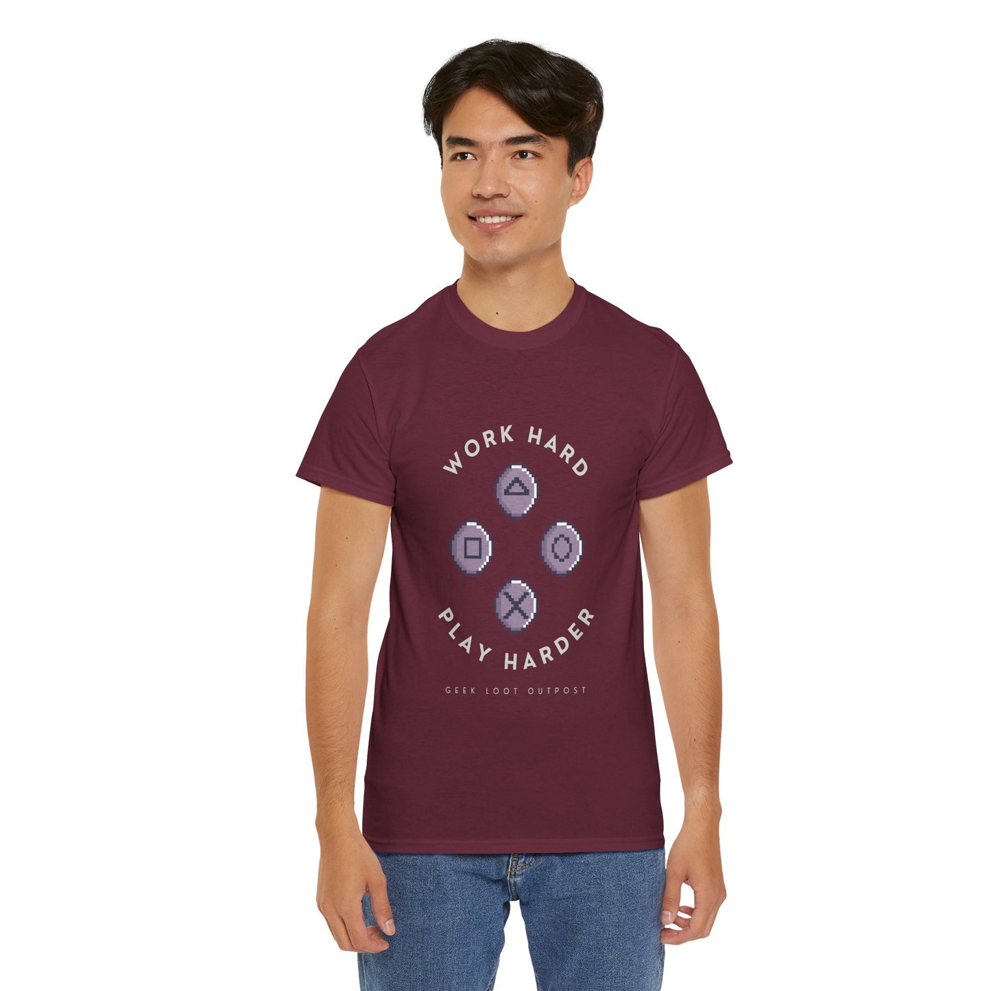 Work Hard, Play Harder - Unisex Cotton T-shirt
