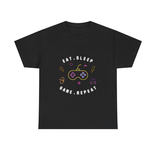 Eat Sleep Game Repeat - Unisex Cotton T-shirt