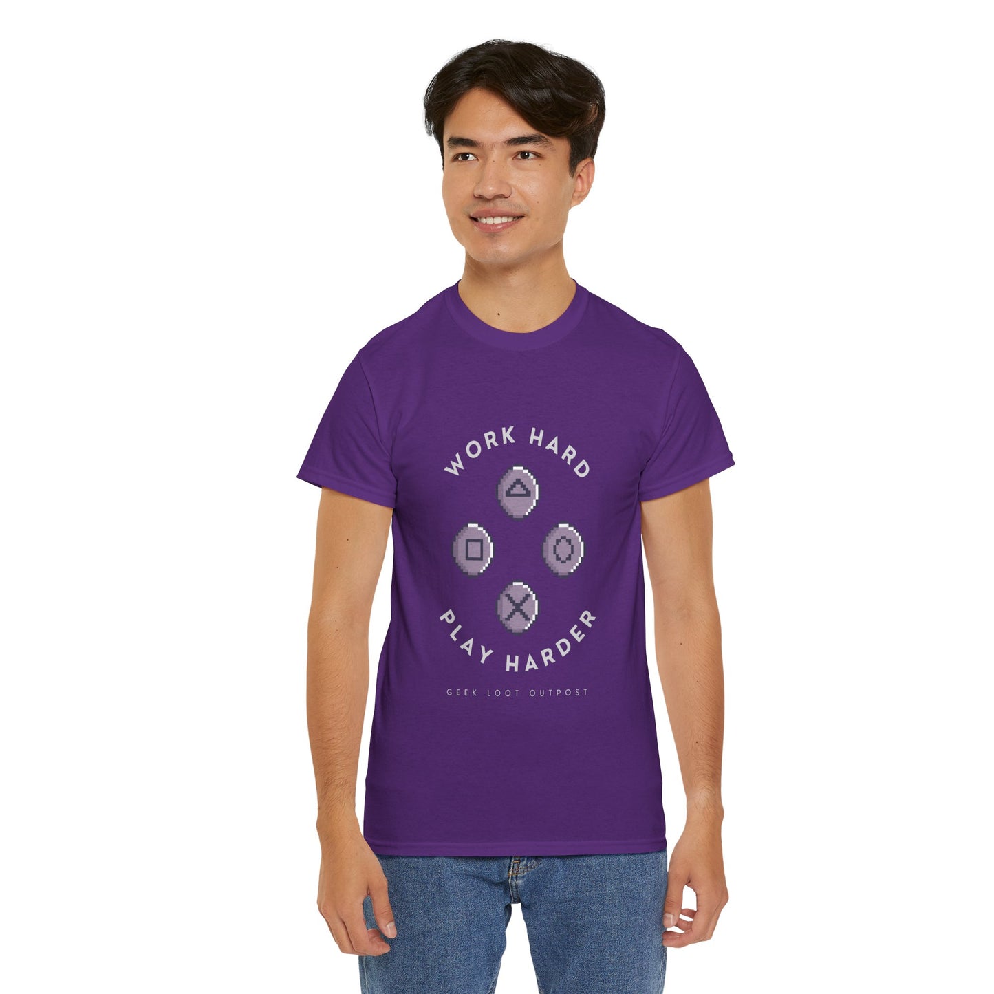Work Hard, Play Harder - Unisex Cotton T-shirt