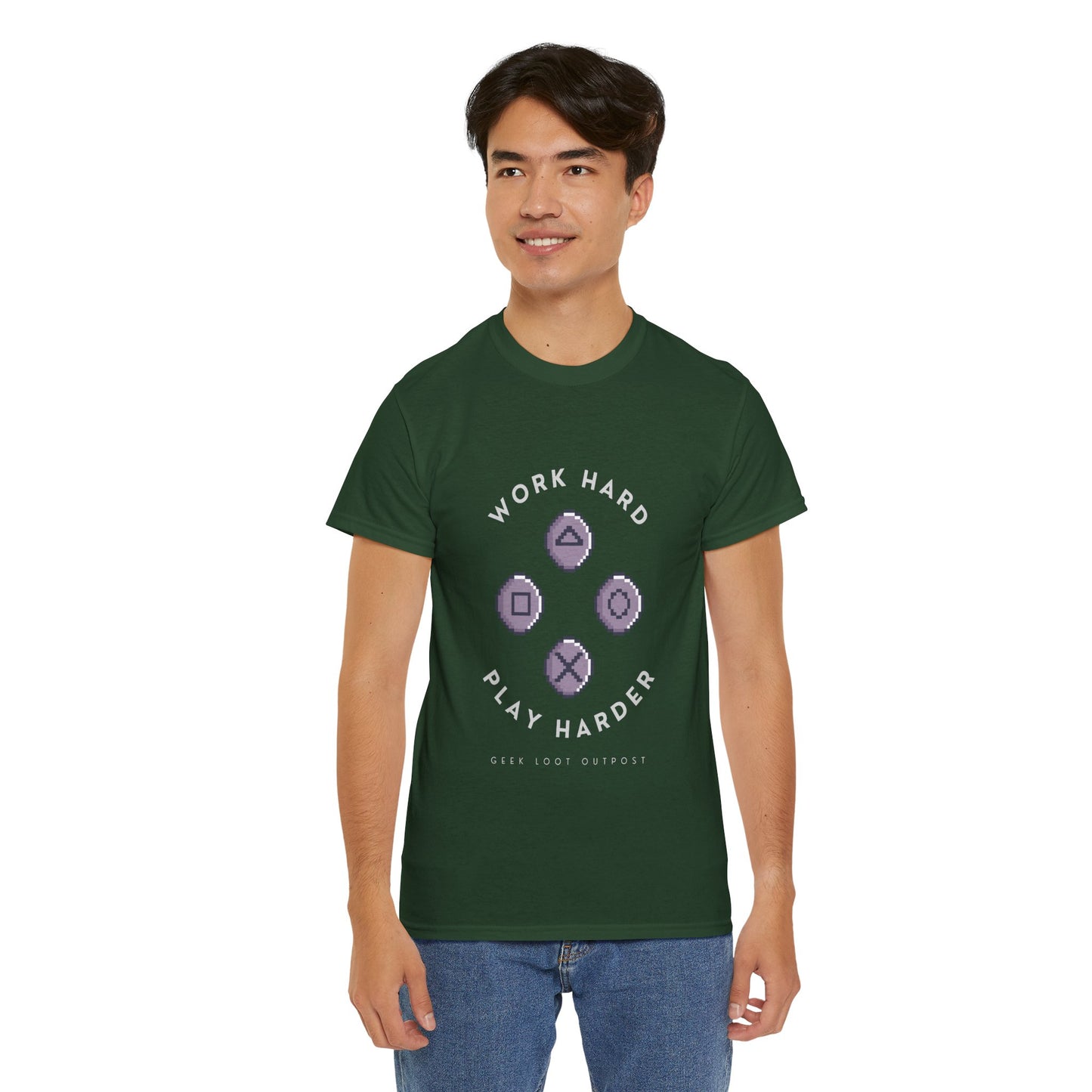 Work Hard, Play Harder - Unisex Cotton T-shirt