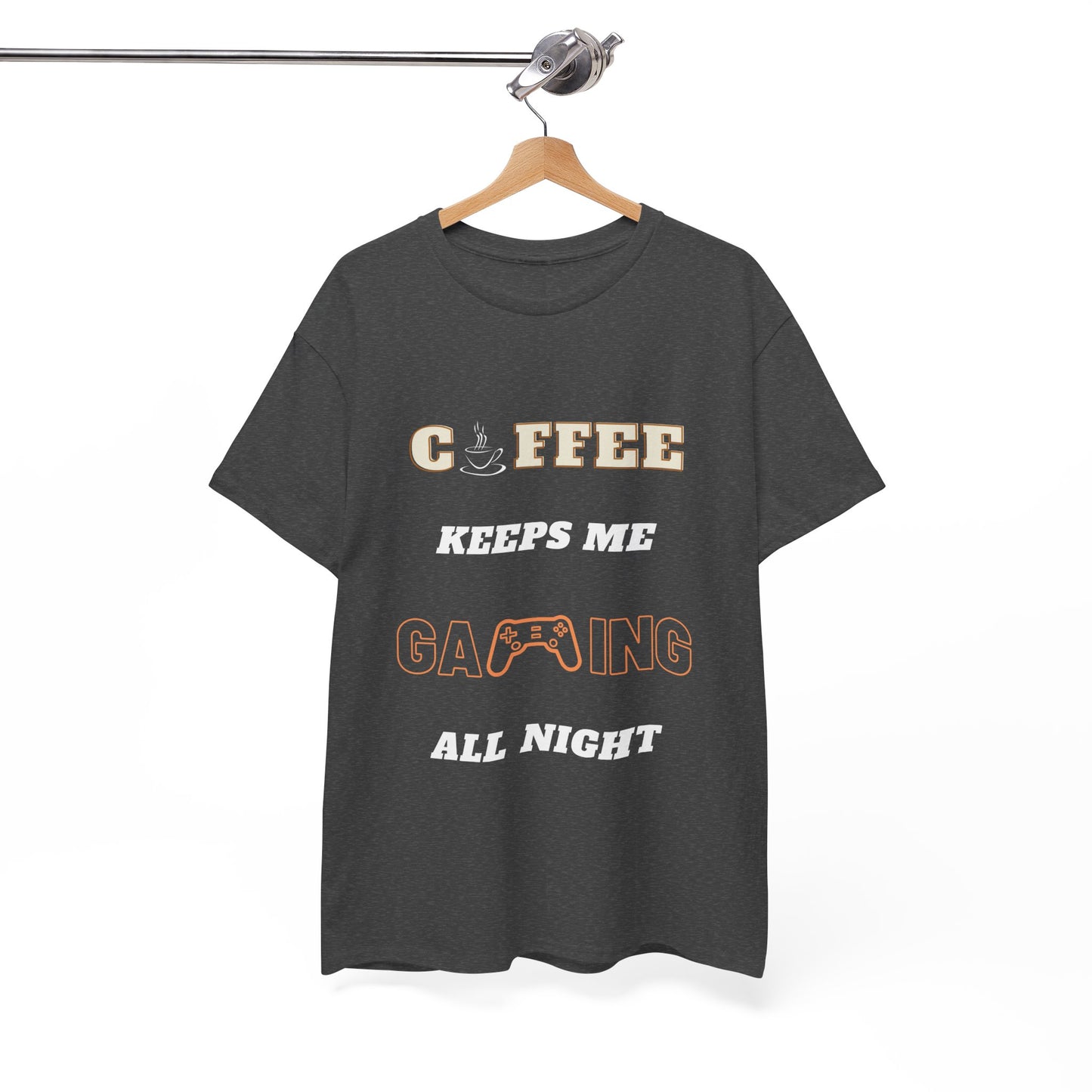 Coffee Keeps Me Gaming All Night - Unisex Cotton T-shirt