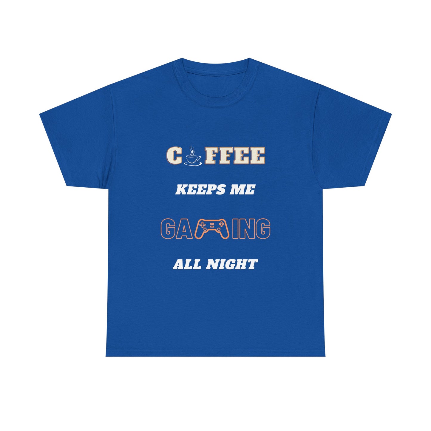 Coffee Keeps Me Gaming All Night - Unisex Cotton T-shirt
