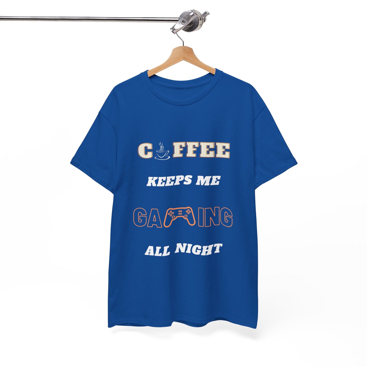 Coffee Keeps Me Gaming All Night - Unisex Cotton T-shirt
