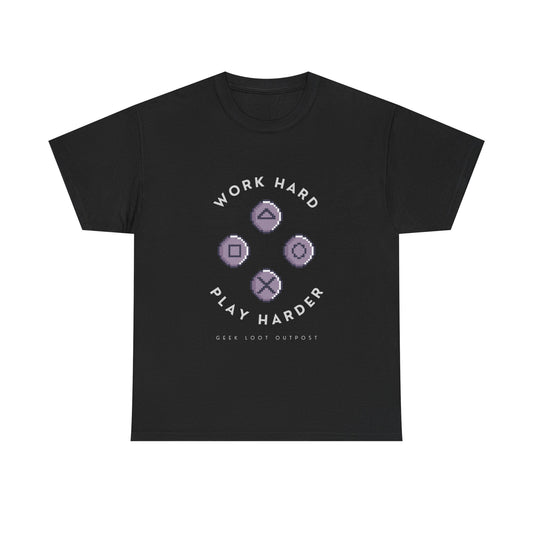 Work Hard, Play Harder - Unisex Cotton T-shirt