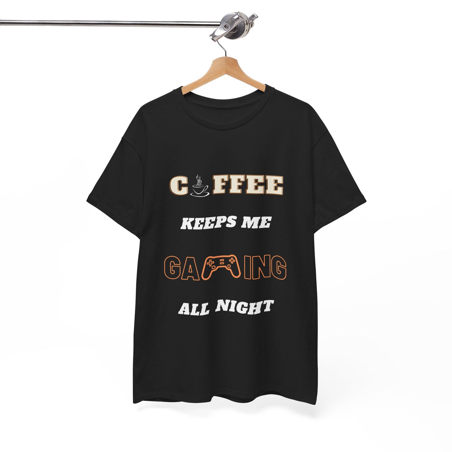 Coffee Keeps Me Gaming All Night - Unisex Cotton T-shirt