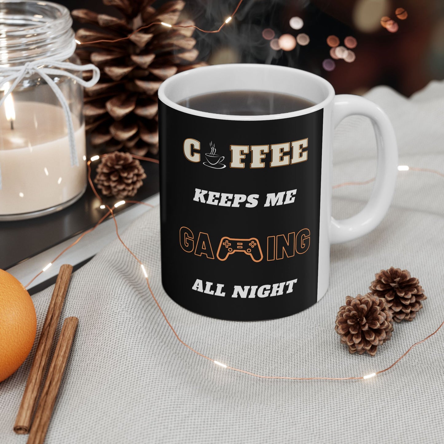 Coffee Keeps Me Gaming All Night - Ceramic Coffee Mug