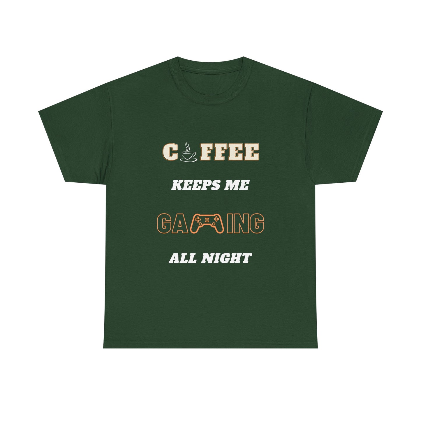 Coffee Keeps Me Gaming All Night - Unisex Cotton T-shirt