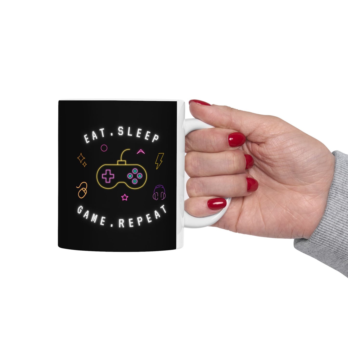 Eat Sleep Game Repeat - Ceramic Coffee Mug