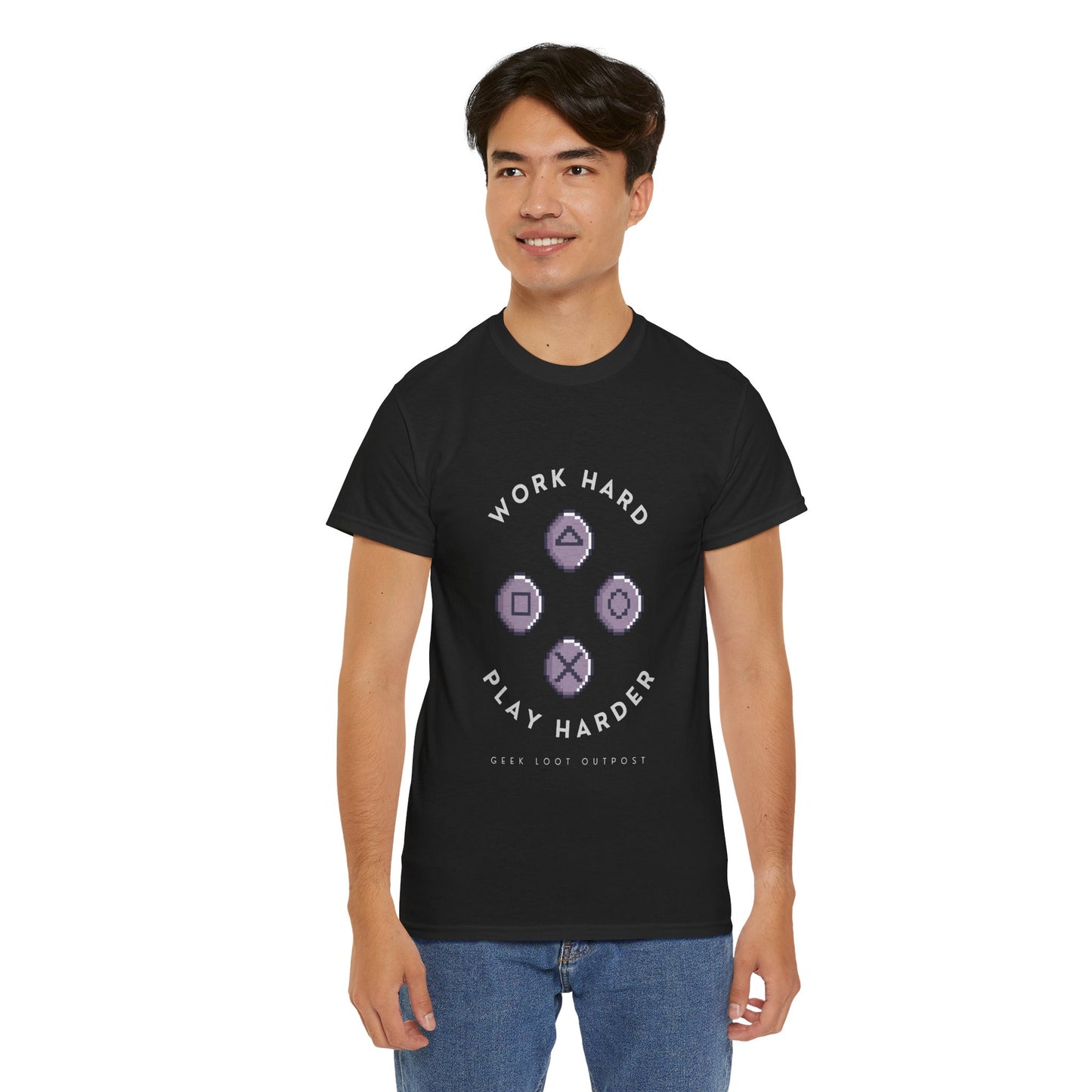 Work Hard, Play Harder - Unisex Cotton T-shirt