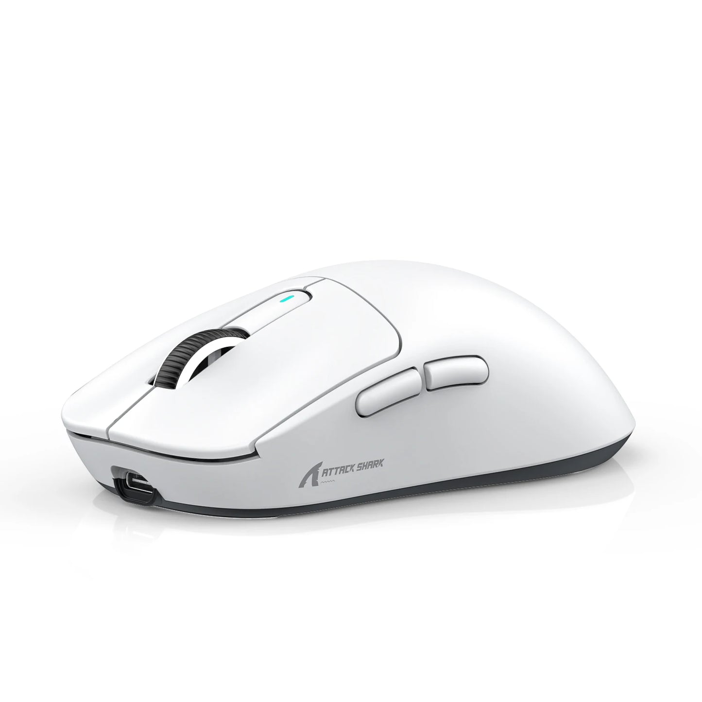 White gaming mouse on a white background