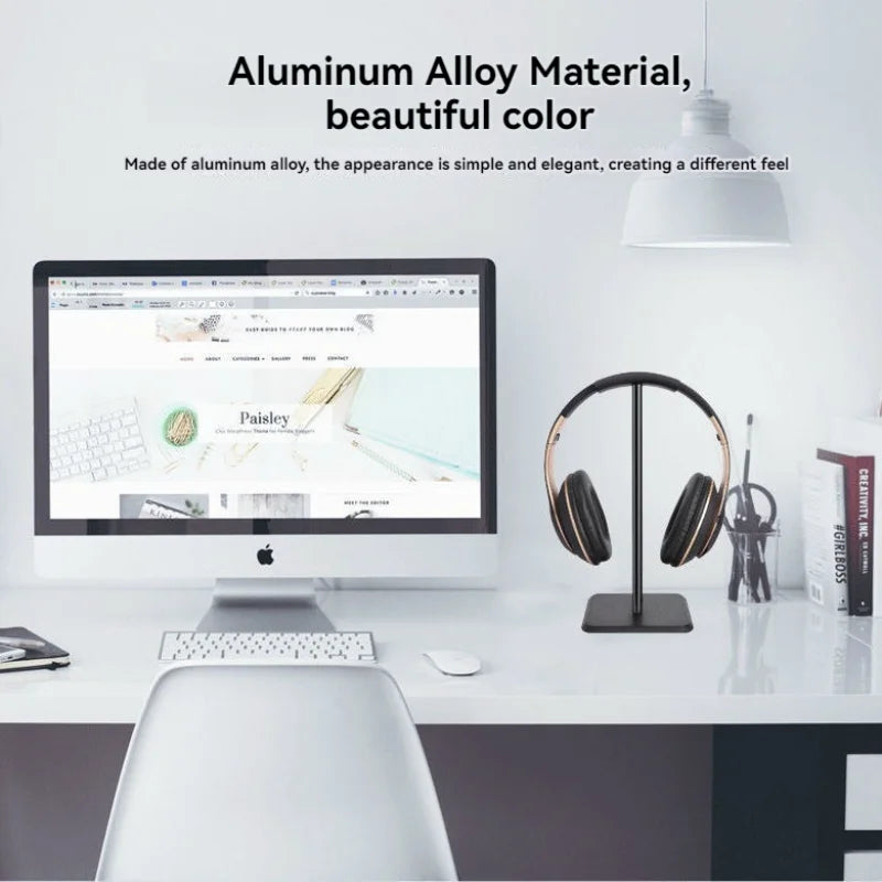 Universal Aluminum Headphone Stand – Sleek Desktop Headset Holder