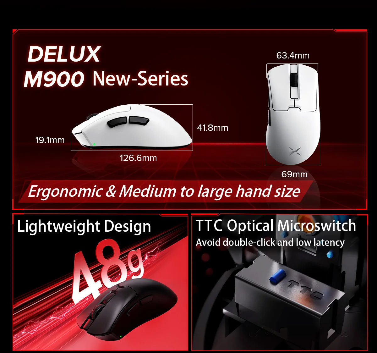 Delux M900PRO Wireless Gaming Mouse