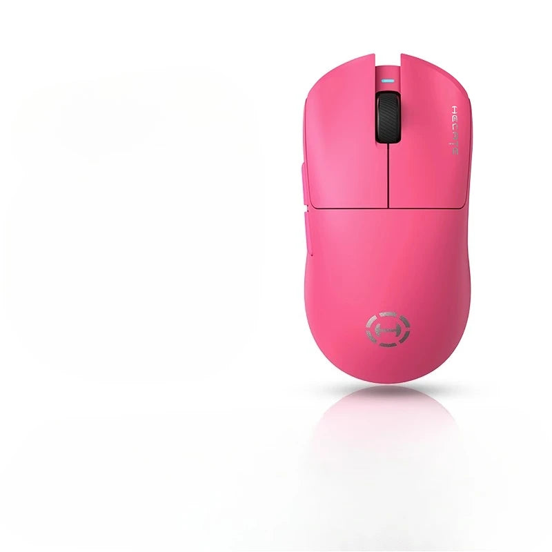 Pink computer mouse on a white background