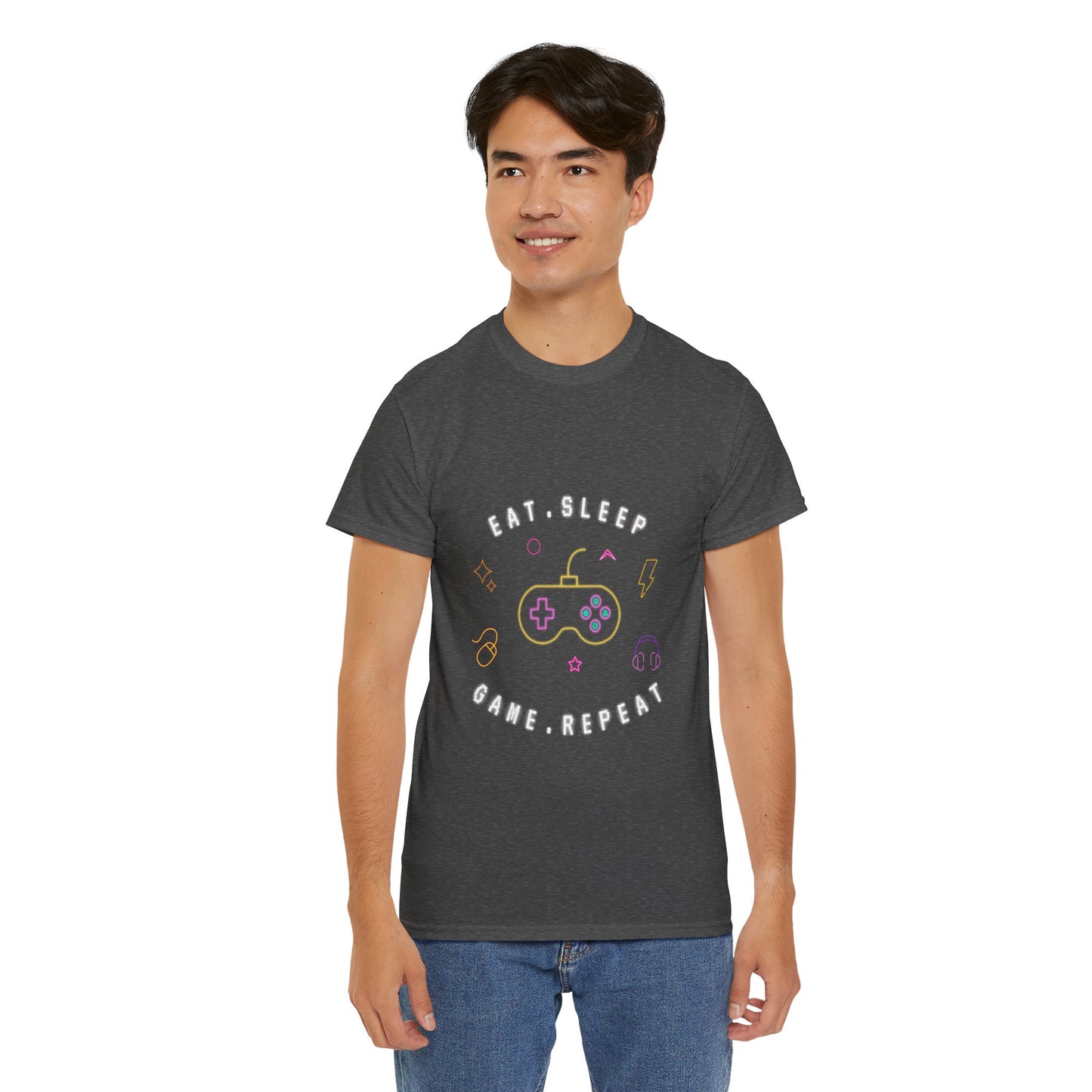 Eat Sleep Game Repeat - Unisex Cotton T-shirt