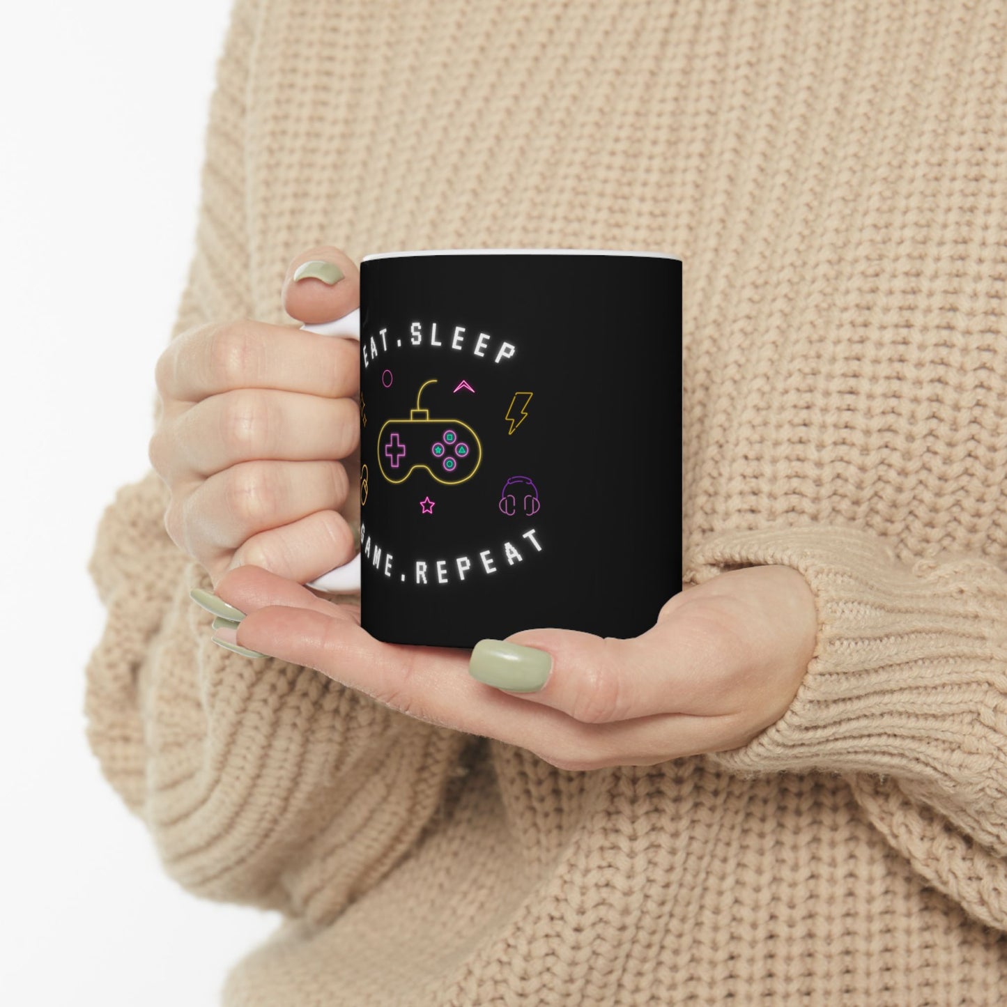 Eat Sleep Game Repeat - Ceramic Coffee Mug