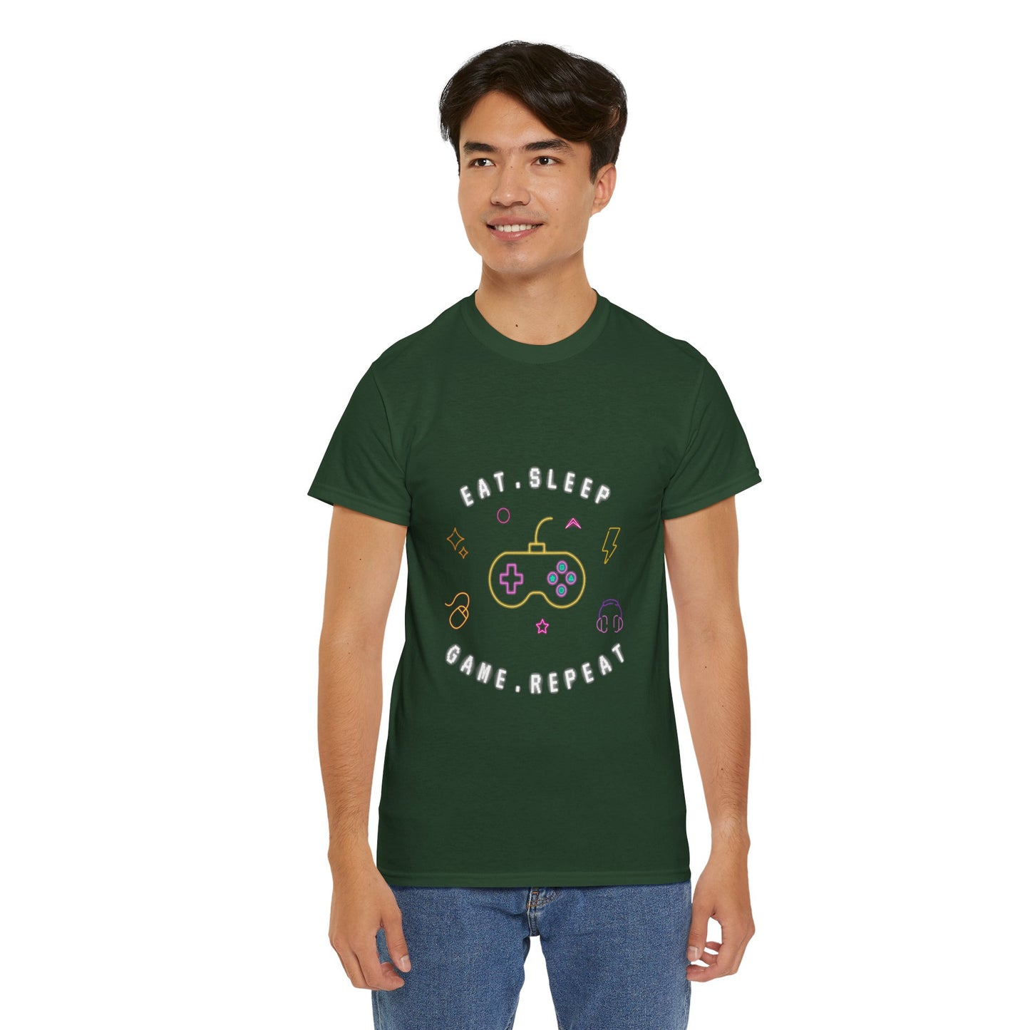 Eat Sleep Game Repeat - Unisex Cotton T-shirt