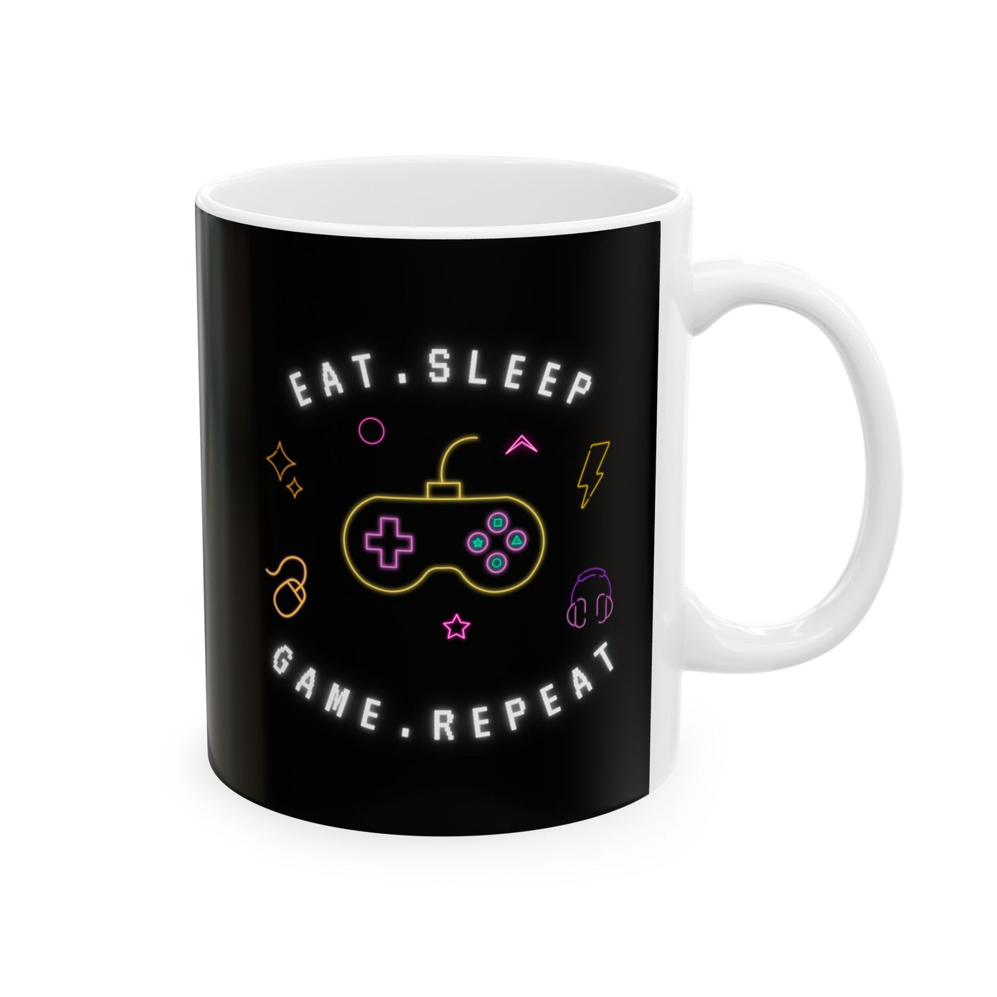 Eat Sleep Game Repeat - Ceramic Coffee Mug