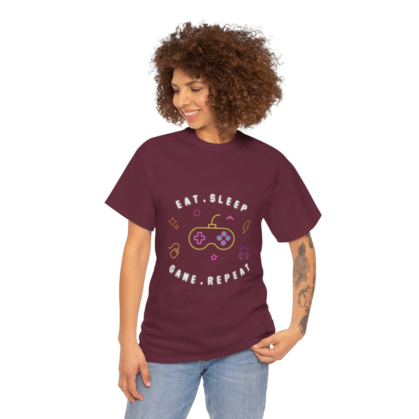 Eat Sleep Game Repeat - Unisex Cotton T-shirt
