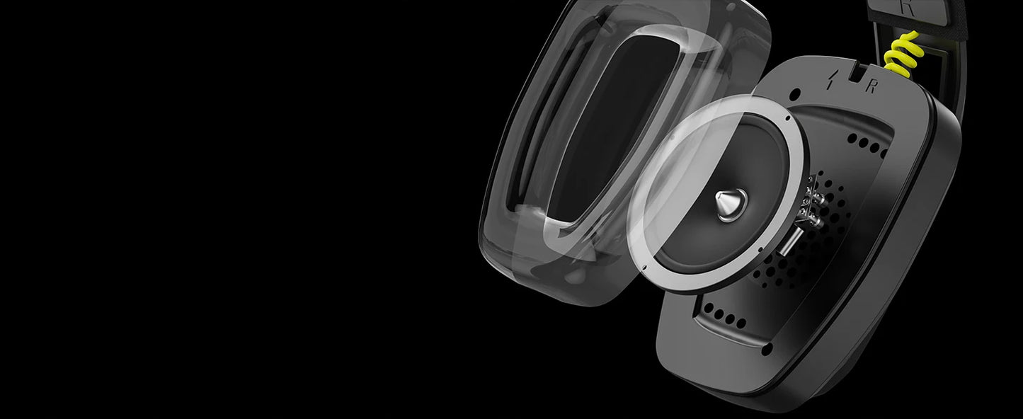 Car speaker with a clear cover on a black background