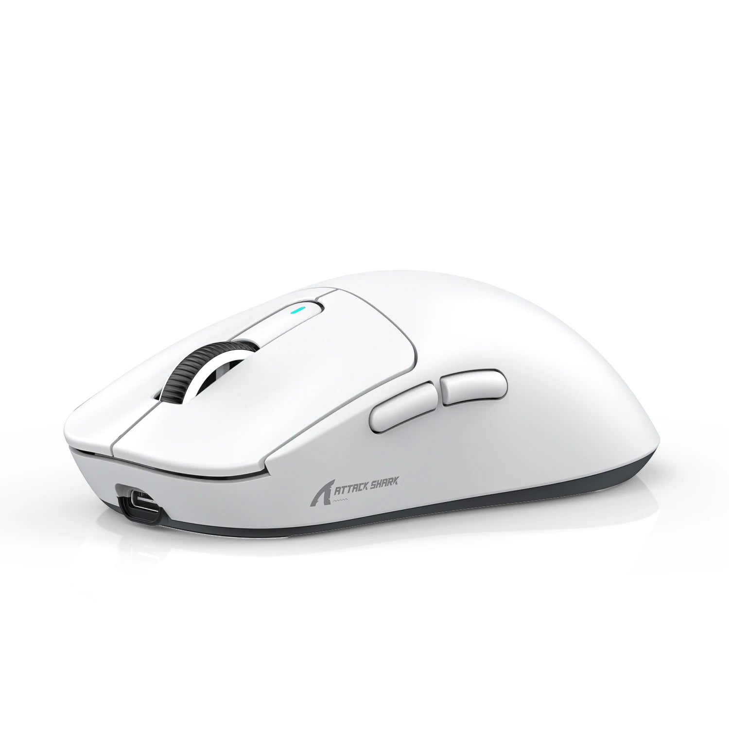 White gaming mouse on a white background