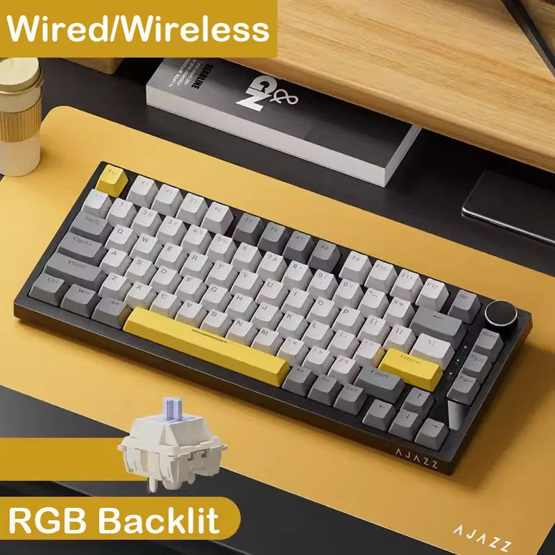 Mechanical keyboard with RGB backlit feature on a desk setup
