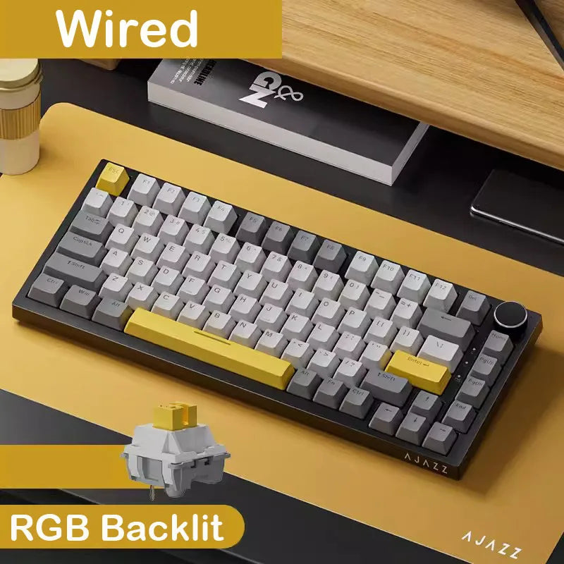 Mechanical keyboard with RGB backlit feature on a desk setup