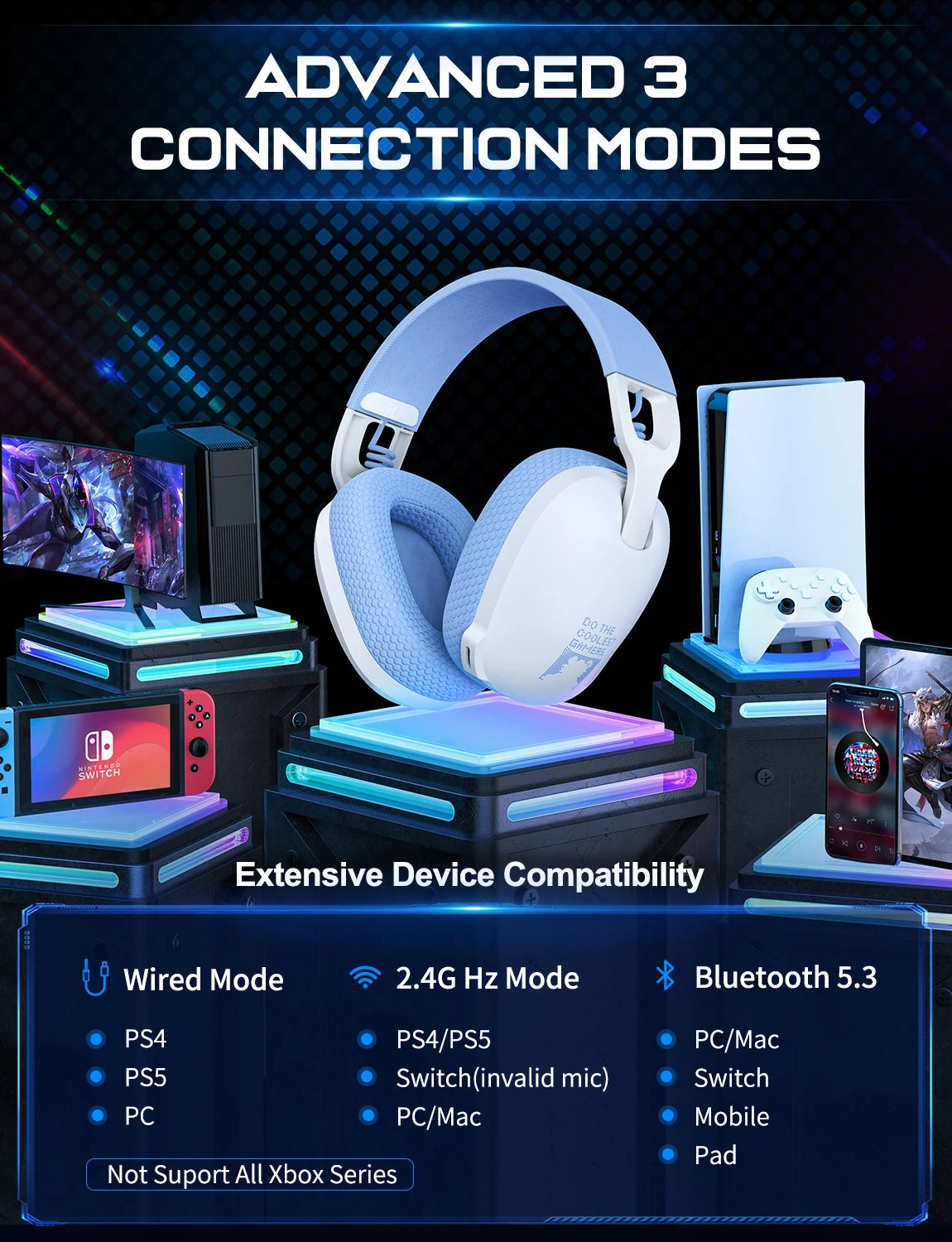 Onikuma B2 Tri-Mode Gaming Headset